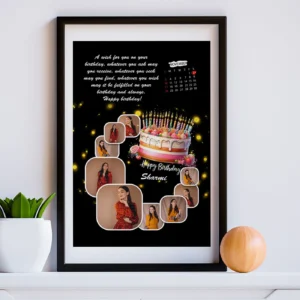 Personalized Birthday Photo Frame with Custom Collage & Calendar | CharmC Gift