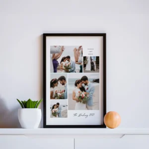 Personalized Wedding Photo Collage Frame – Peace, Joy, Love | Charmc Gift
