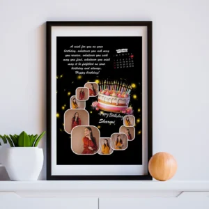 Personalized Birthday Photo Frame with Custom Collage & Calendar | CharmC Gift