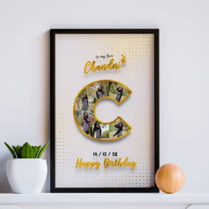 Personalized Letter C Photo Frame – Custom Alphabet Birthday Collage Gift | Charmc Gift