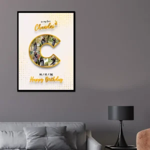 Personalized Letter C Photo Frame – Custom Alphabet Birthday Collage Gift | Charmc Gift