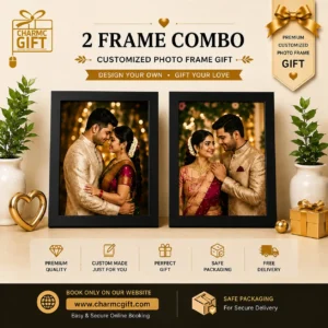 Customized 2 Frame Photo Collage Combo – Premium Personalized Gift by CharmcGift