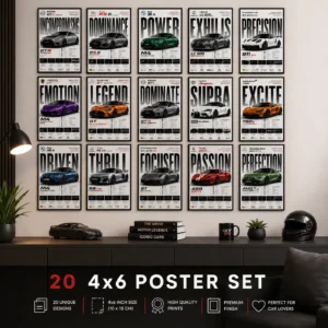 Car Poster Set 4X6 Size 20 Pieces – Premium Car Prints