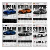 Premium Car Poster Set A4 Size- Pack of 6 Premium Prints