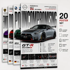 Car Poster Set 4X6 Size 20 Pieces – Premium Car Prints