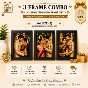 3 Frame Combo Customized Photo Frame Gift |A4 size Frame| CharmcGift