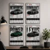Car Poster Set A4 Size